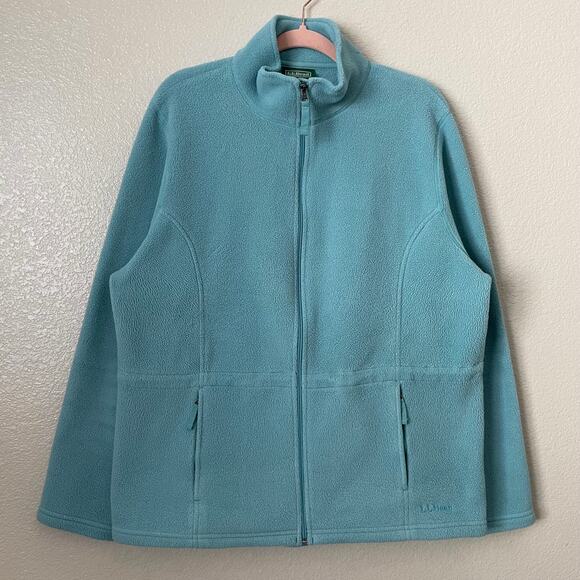 LL Bean Jacket Womens XL Blue Polartec Fleece Full Zip Pockets Outdoor Hiking - Picture 3 of 14